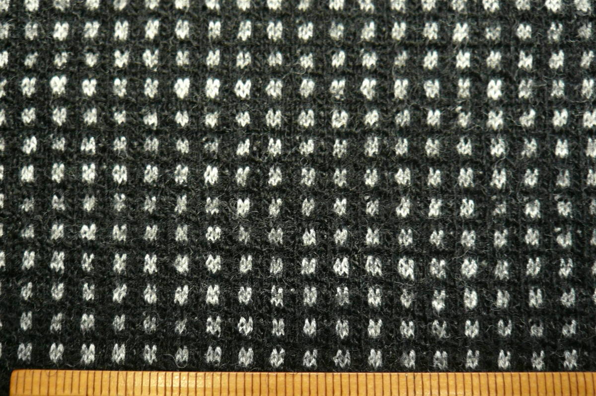 a956・ウール100%・黒/キナリ3m・圧縮ニット・接結・両面微起毛・ソフトジャケット・スカート・ワンピース・マントポンチョ_画像4