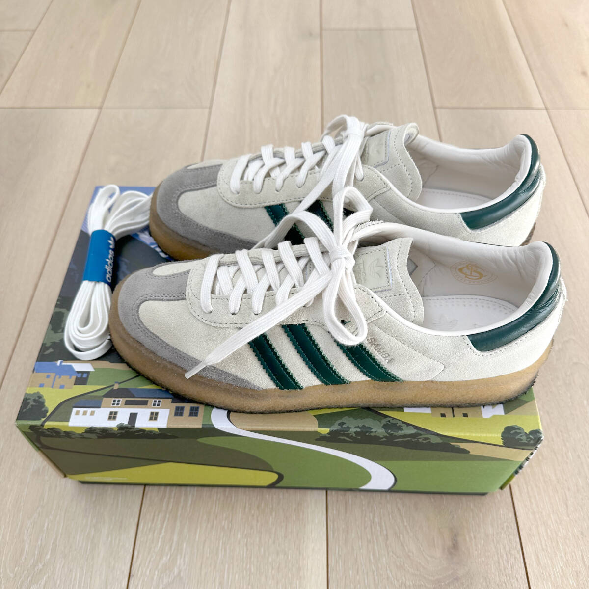 The 8th Street Samba by KITH Ronnie Fieg fot adidas Originals & Clarks US9 27cm White/Green 白緑_画像1