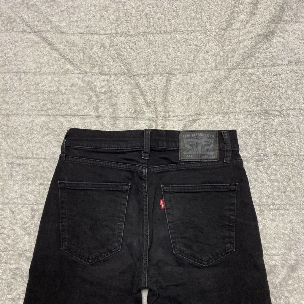 3C LEVIS リーバイス 514 黒 ブラック ストレッチ デニム ジーンズ ジーパン パンツ 29 STRAIGHT ストレート 00514-0730 格安の画像3