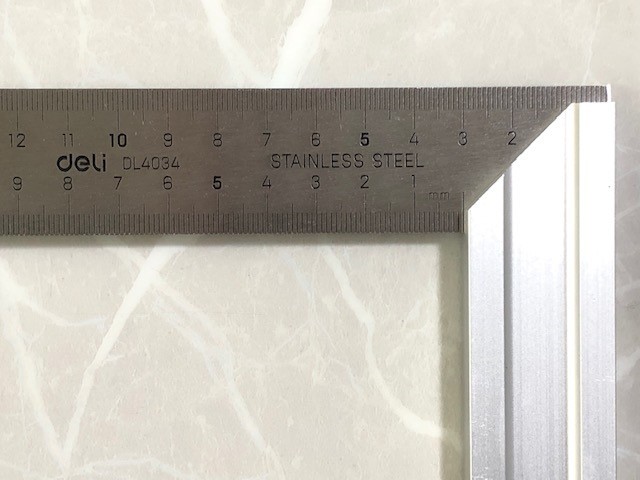 【20cm】■マイティスコヤ　200mm×114mm【直角定規】表裏同目盛り　台付きスコヤ　ステンレス鋼　アルミ合金　木工定規　指金_画像9