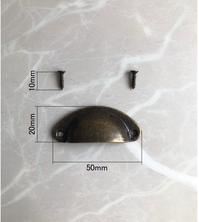 【20個セット】■取っ手 金具 TO-30■アンティーク ブロンズ 取手 ハンドル 引き出し 半月 おしゃれ 家具 船型 ヨーロッパ 古民家_画像3