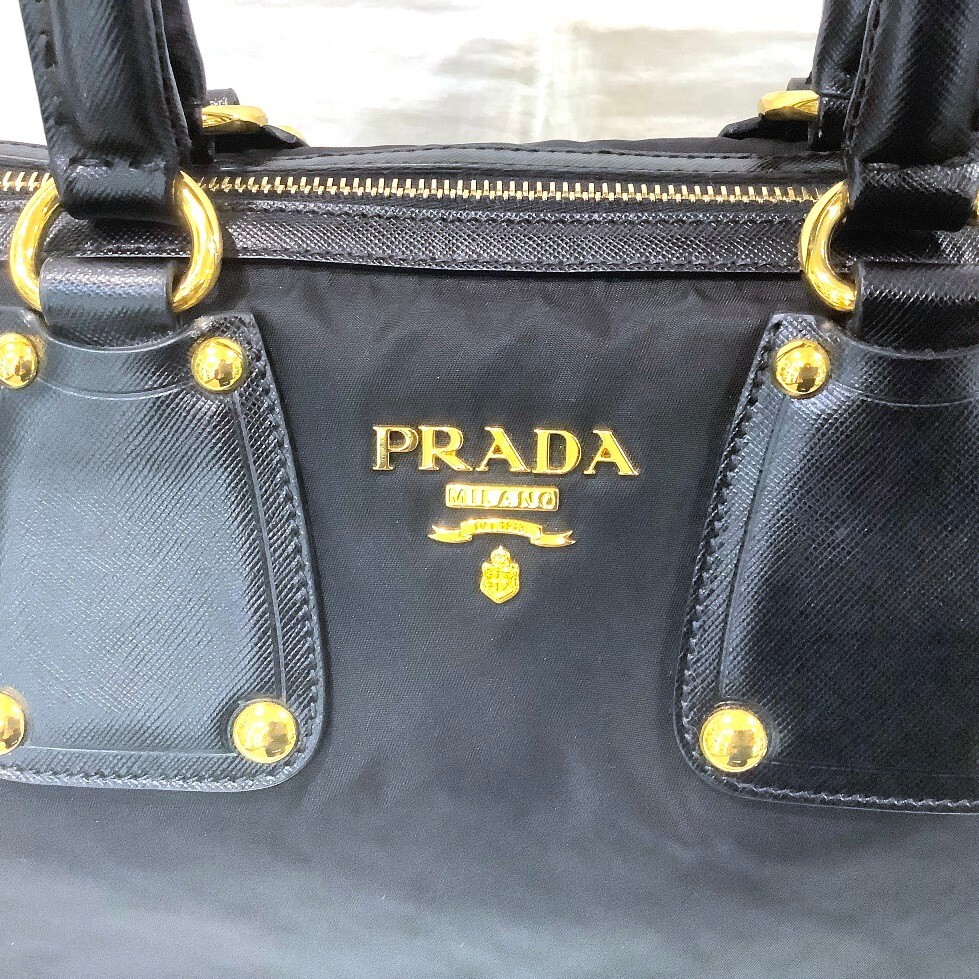 プラダ(PRADA) ナイロン×サフィアーノレザー 2WAYショルダー BN2001 ブラック 【中古】 KB-8136_画像2