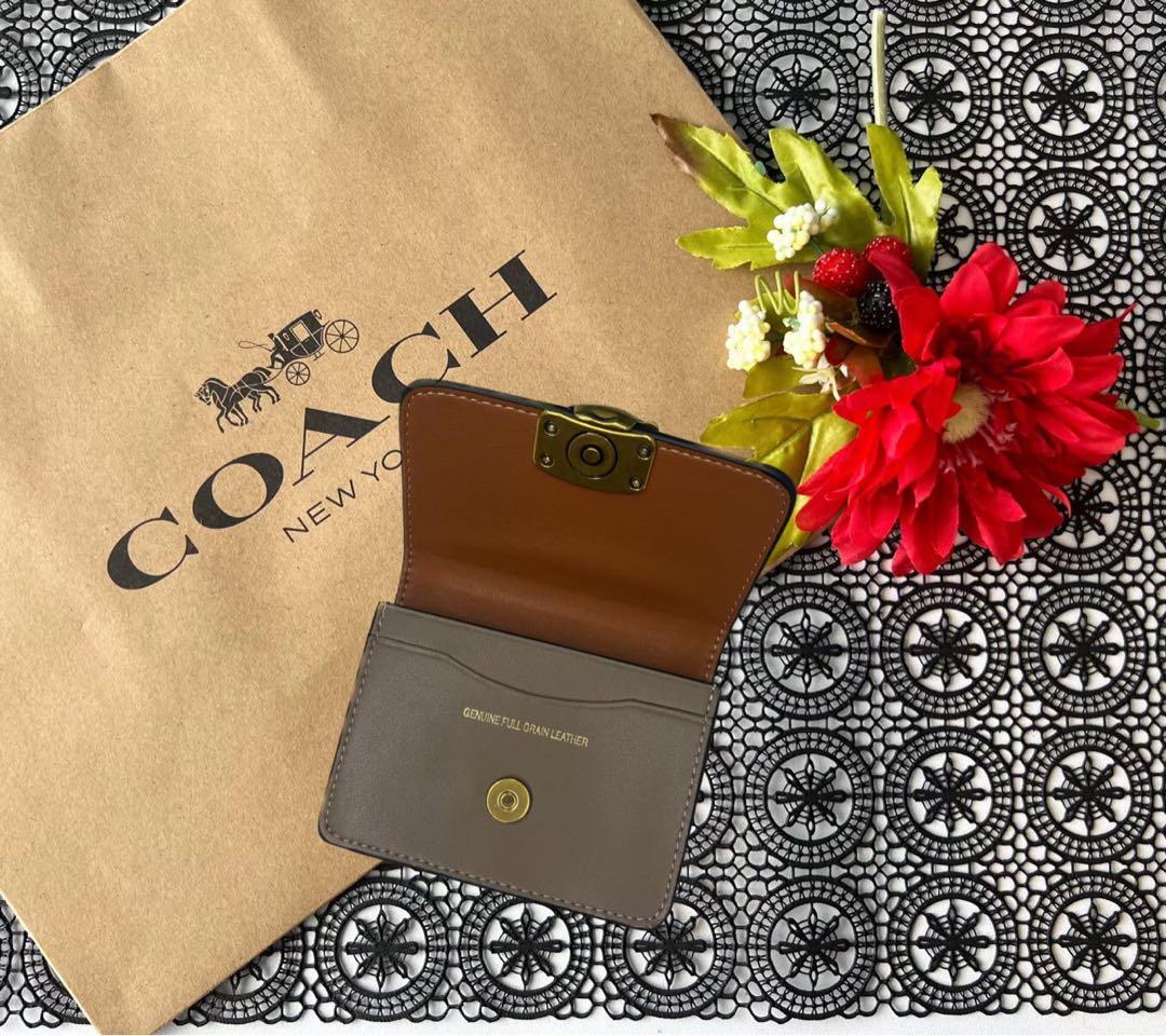 COACH コーチ チャコール ゴールド 金具 カード入れ 名刺入れ_画像3