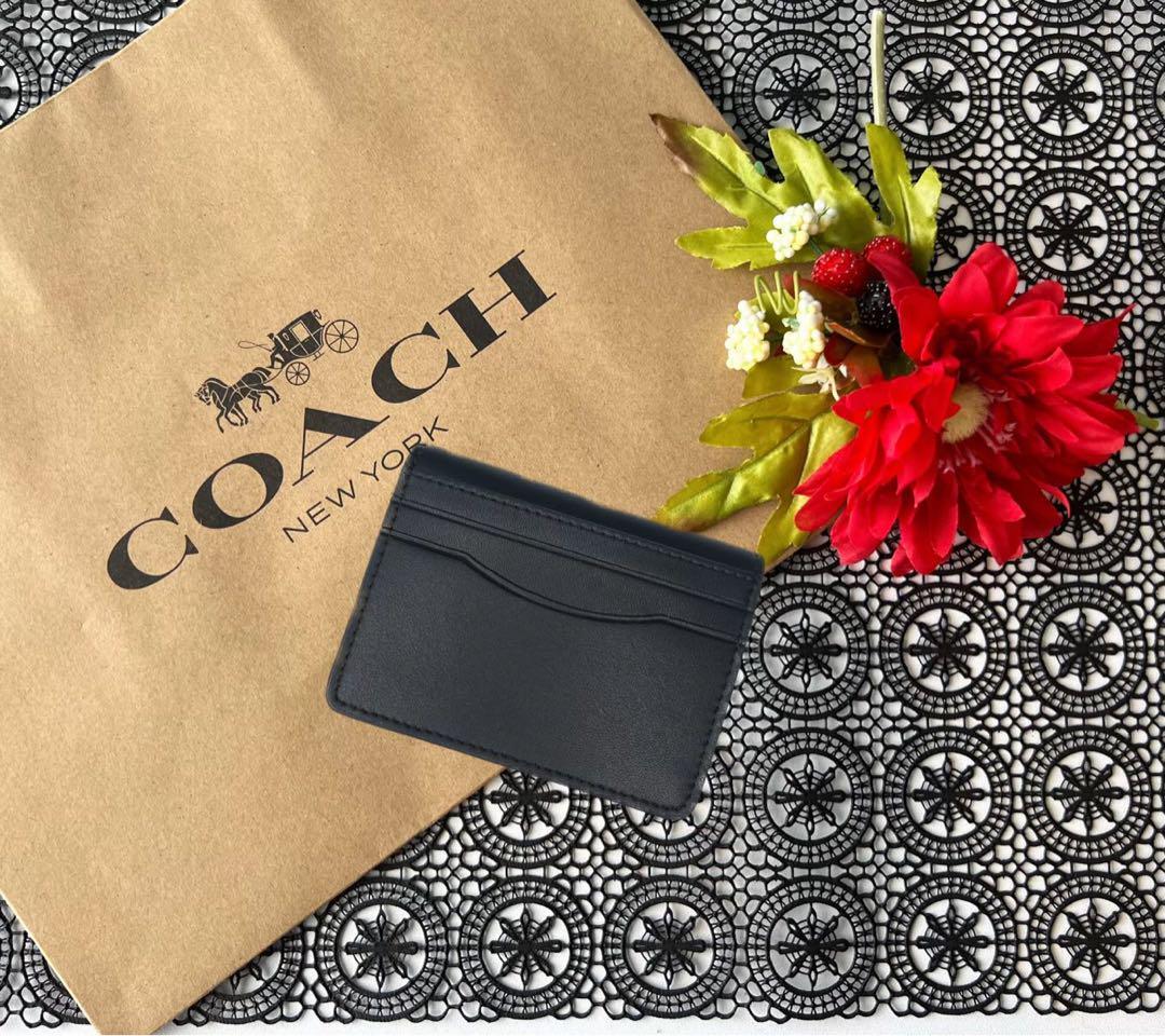 COACH コーチ ブラック シルバー 金具 カード入れ 名刺入れ_画像2