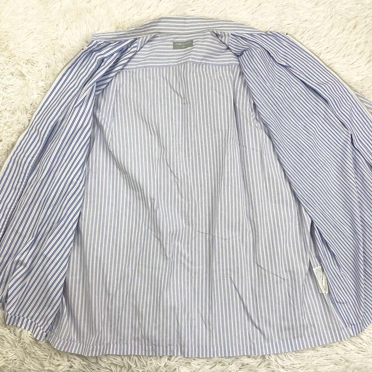  beautiful goods Comme des Garcons Homme COMME des GARCONS rice field middle Homme short sleeves shirt switch do King k Lazy Zip up stripe blue archive 