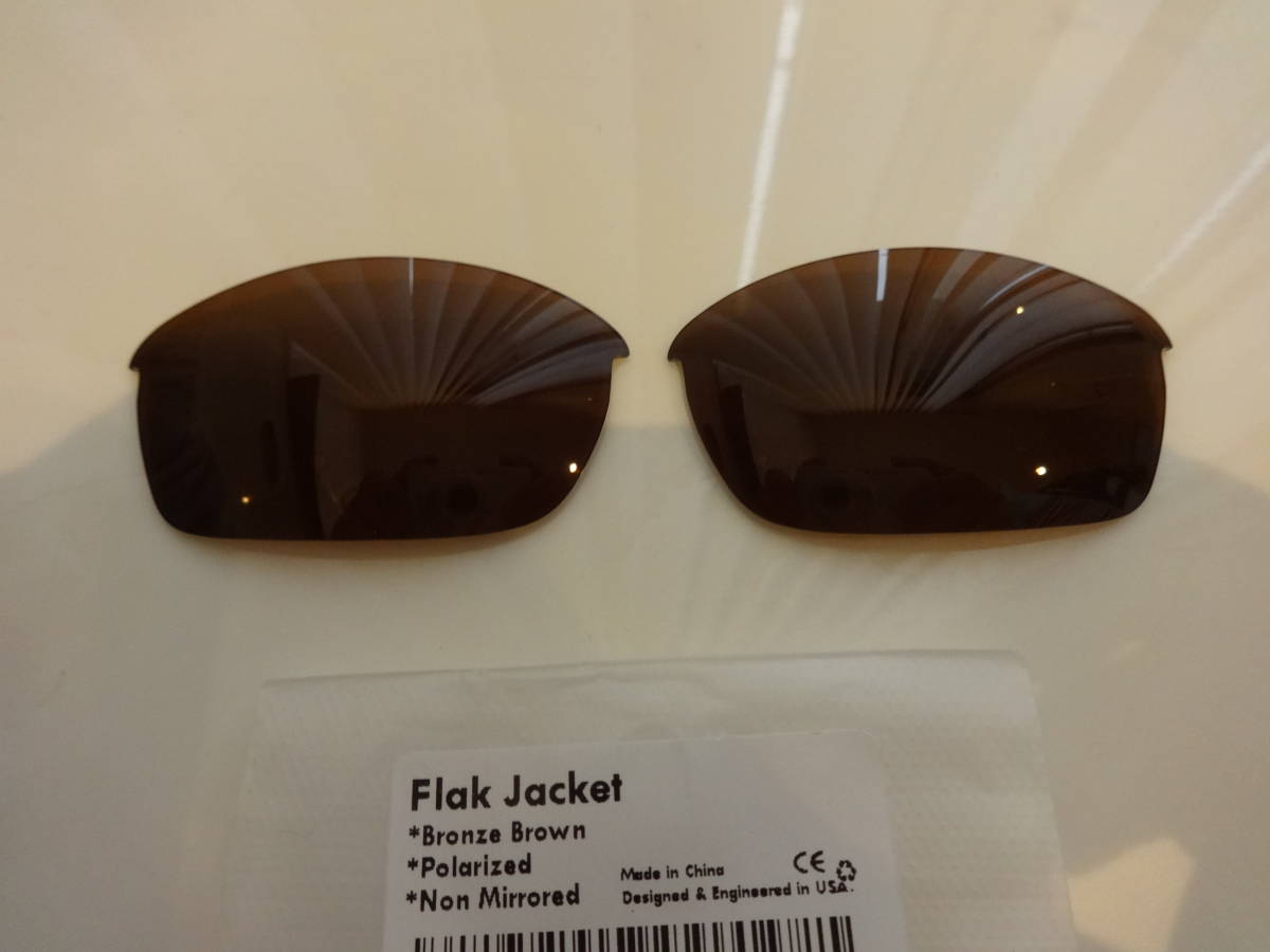 処分価格！★オークリー フラックジャケット用 カスタム偏光レンズ BRONZE BROWN Color Polarized 新品  Oakley Flak Jacket Sunglassesの画像1
