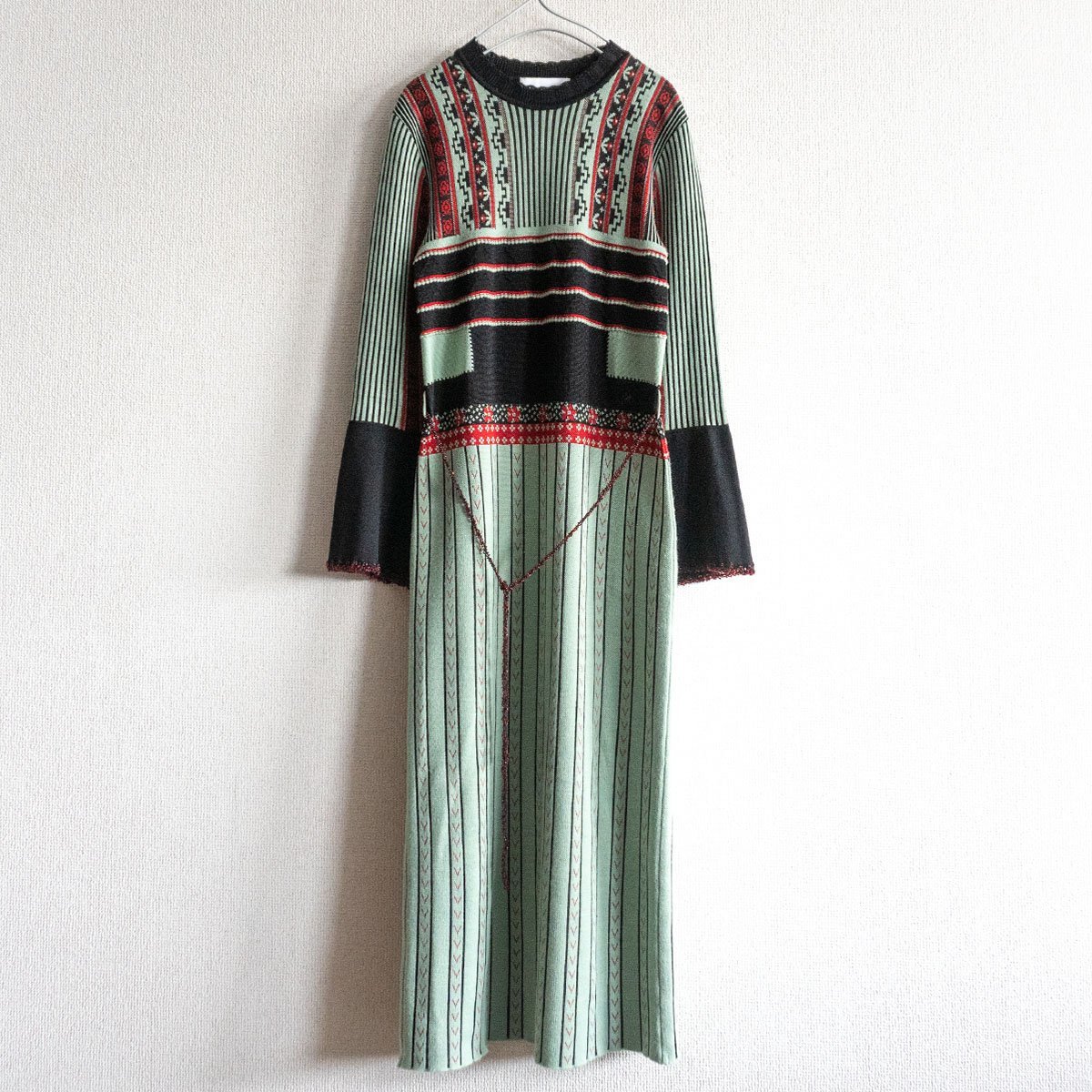 【極美品】mame kurogouchi 【PEDICEL JAQUARD KNIT DRESS】ニット ワンピース マメ クロゴウチ 2403098_画像1