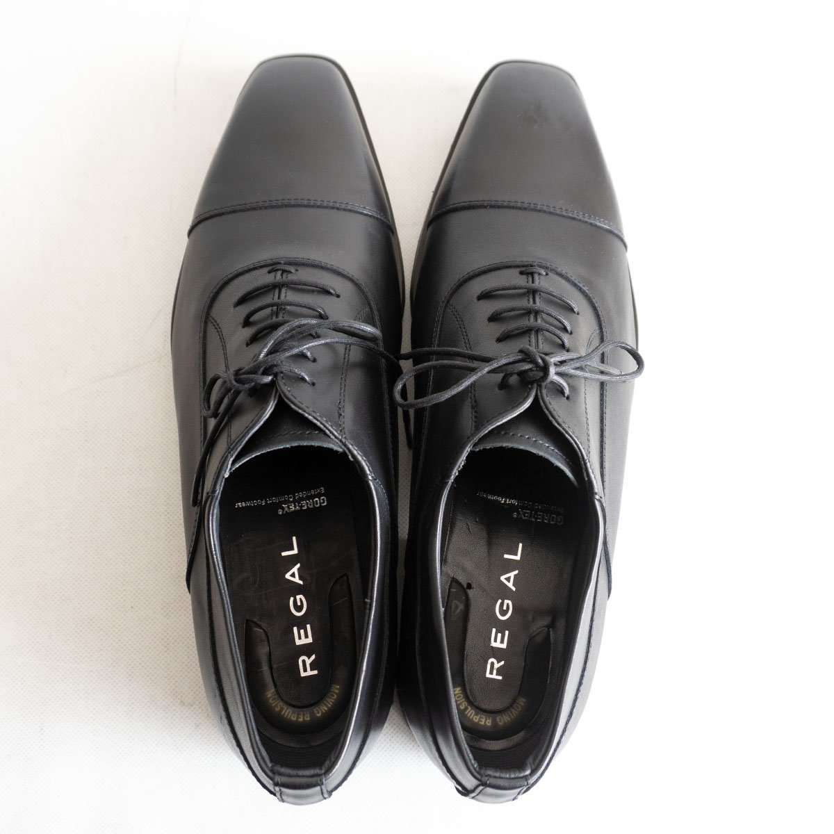 【未使用品/GORETEX仕様】REGAL【ストレートチップ レザーシューズ】26.5cm リーガル ブラック ビジネスシューズ 革靴 日本製 2403093_画像2