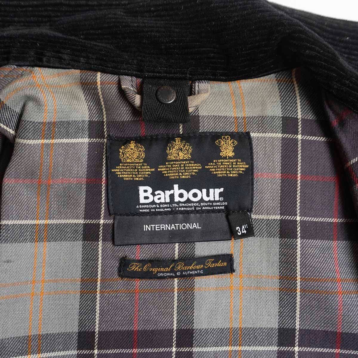 【イングランド製】 BARBOUR 【 International Jacket】34 インターナショナル オイルド モーターサイクル ジャケット 2403532_画像4