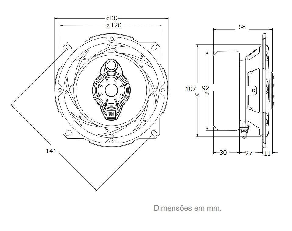 JBL ジェイビーエル 5TR6A コアキシャル カースピーカー ペア 13cm 120W 4Ω カースピーカー カーオーディオ 外向き_画像6