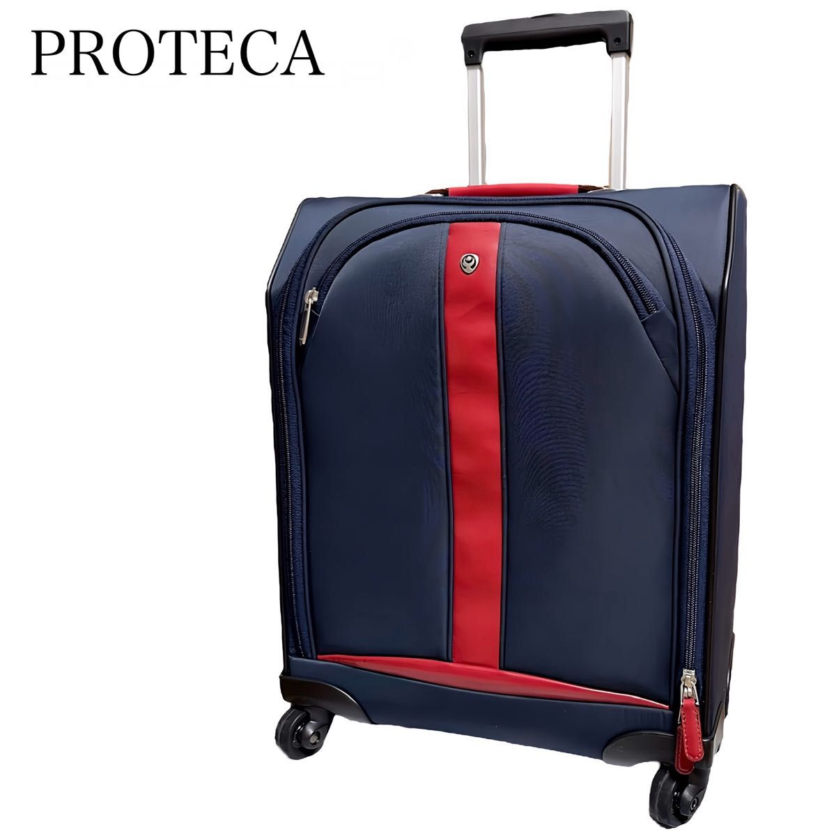 PROTECA プロテカ ソフトキャリーケース スーツケース 旅行バッグ ビジネス 出張 機内持ち込み可 四輪 ネイビー×レッド