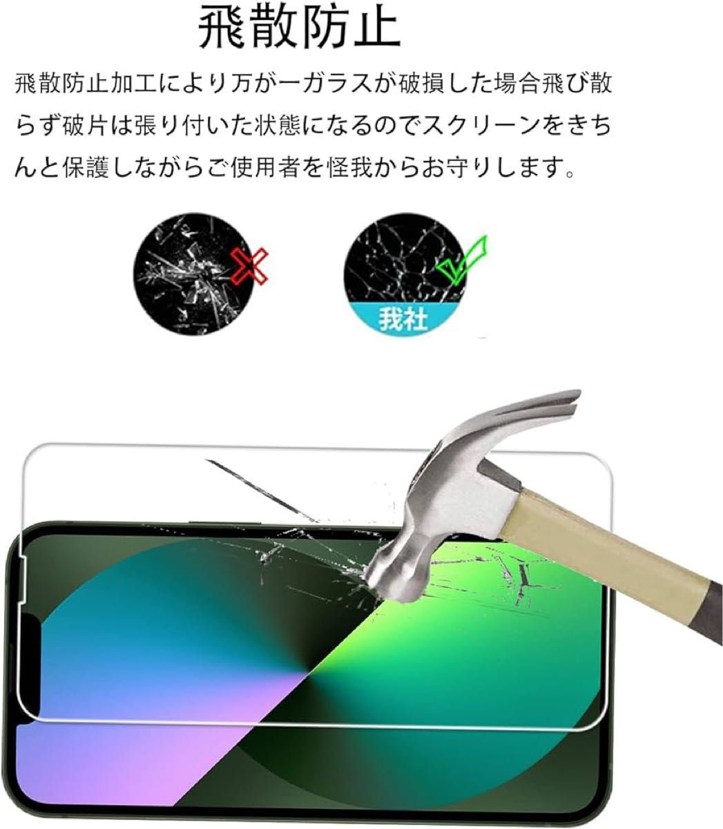 ★即購入OK★2枚セット ガイド枠付き KPNS 日本素材製 強化ガラス iPhone14/13 / iPhone 13 Pro用