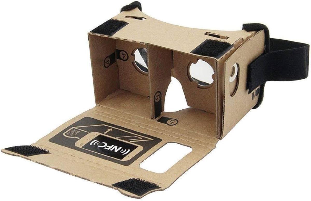 ★人気★Google Cardboard 2パック VRヘッドセット 3Dバーチャルリアリティメガネボックス クリア3D光学レンズ