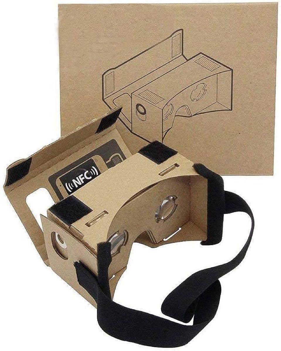 ★人気★Google Cardboard 2パック VRヘッドセット 3Dバーチャルリアリティメガネボックス クリア3D光学レンズ