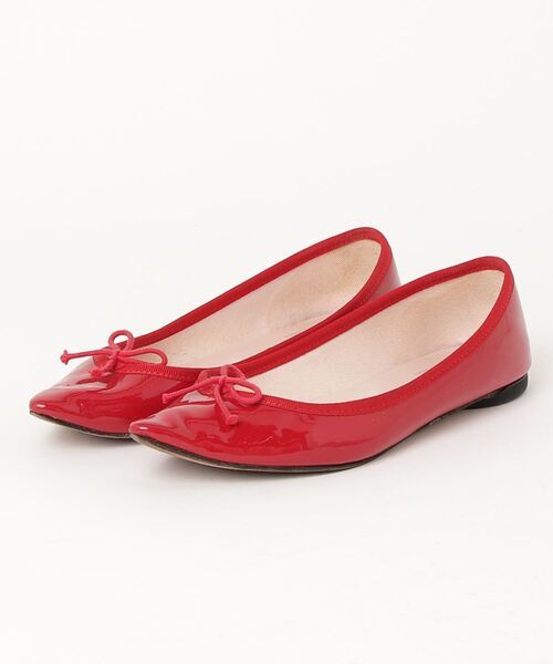 「Repetto」 リボンフラットパンプス 37.5 レッド WOMEN_画像1