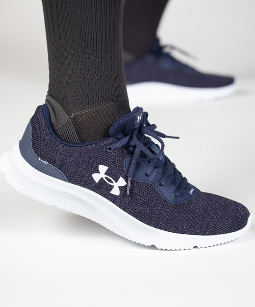 「UNDER ARMOUR」 ローカットスニーカー 26.5cm ネイビー×ホワイト MENの画像1