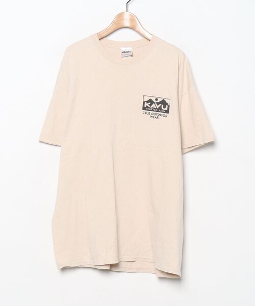 メンズ 「KAVU」 半袖Tシャツ X-LARGE ベージュ_画像1