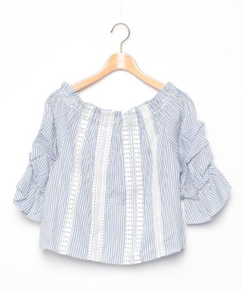 レディース 「JILL STUART」 7分袖ブラウス SMALL ブルー_画像1