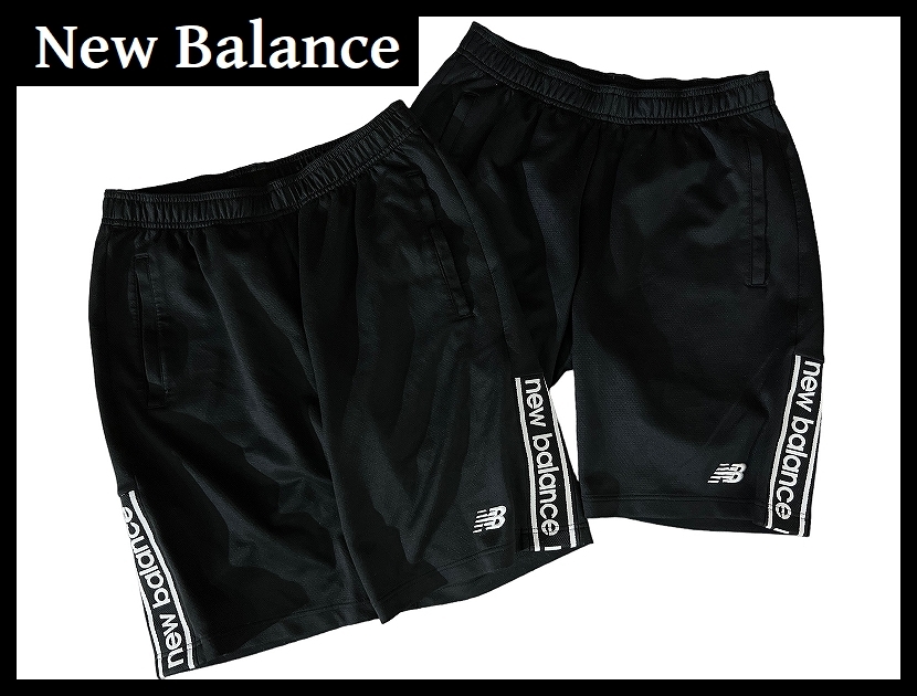 G② ■ New Balance ニューバランス JMSP8126 T360 Line スポーツ スエジャー ハーフ ショート パンツ ショーツ 2点セット 黒 ブラック M_画像1