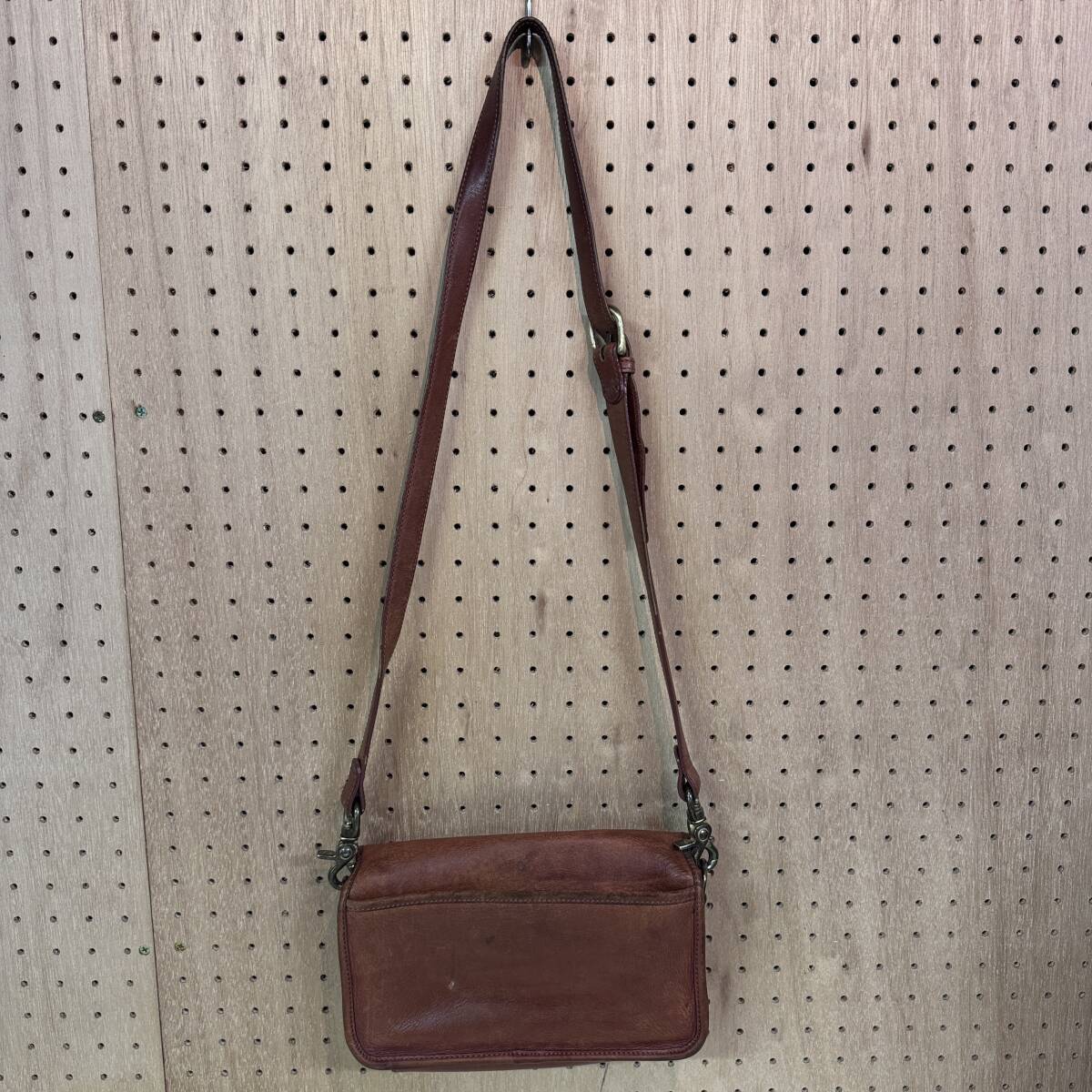  Vintage Old Coach leather shoulder bag original leather bag Brown 240302