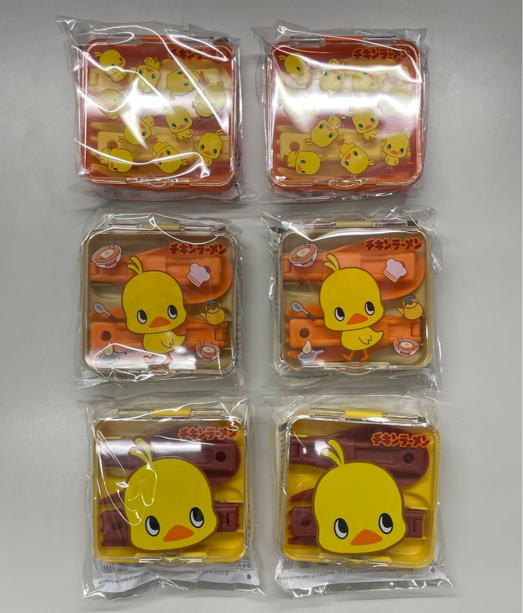 日清 チキンラーメン ひよこちゃん カトラリー 全3種×2セット 日清 チキンラーメン ひよこちゃん カトラリー 全3種×2セット