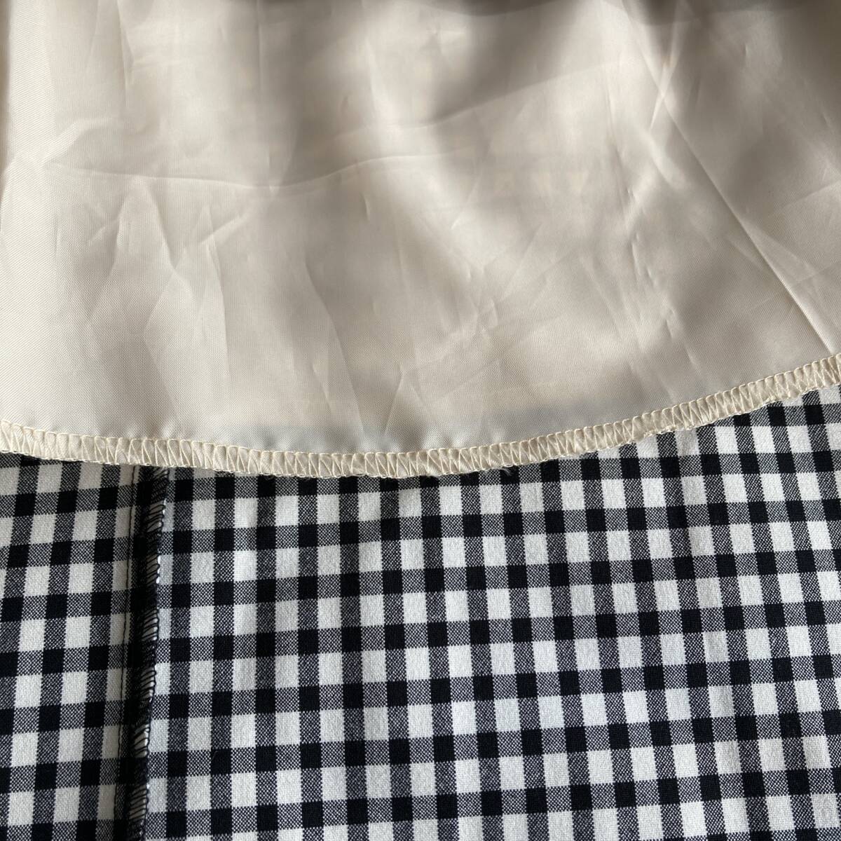 GU ジーユー　フレアスカート　ロングスカート　ギンガムチェック　ブラック　ホワイト　黒×白　sizeL 美品　O016
