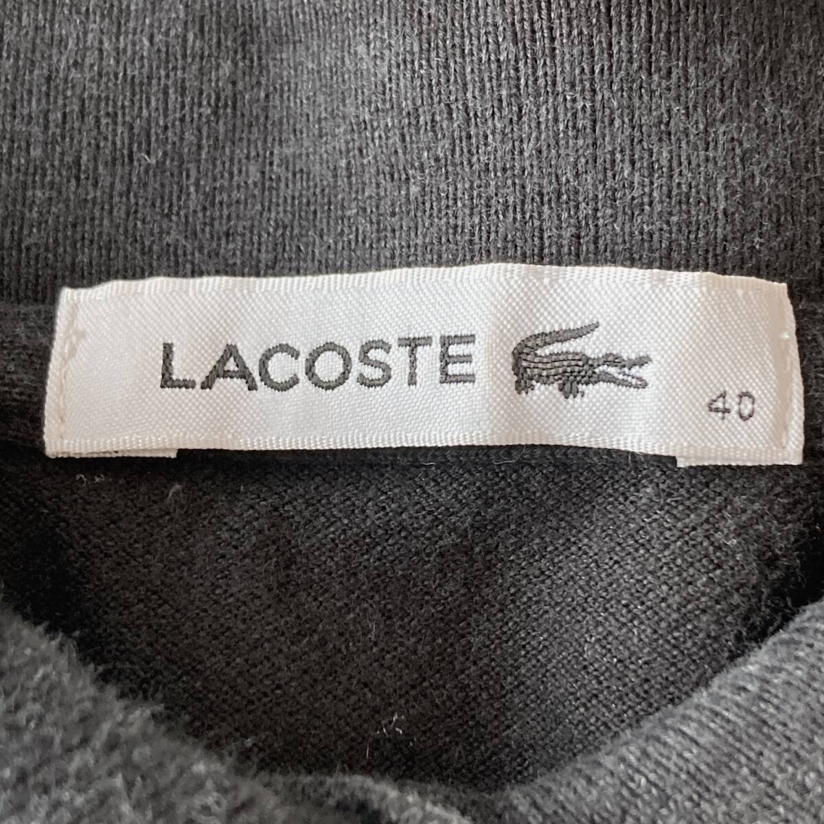 USED LACOSTE Lacoste рубашка-поло с длинным рукавом чёрный черный size40 M соответствует O045