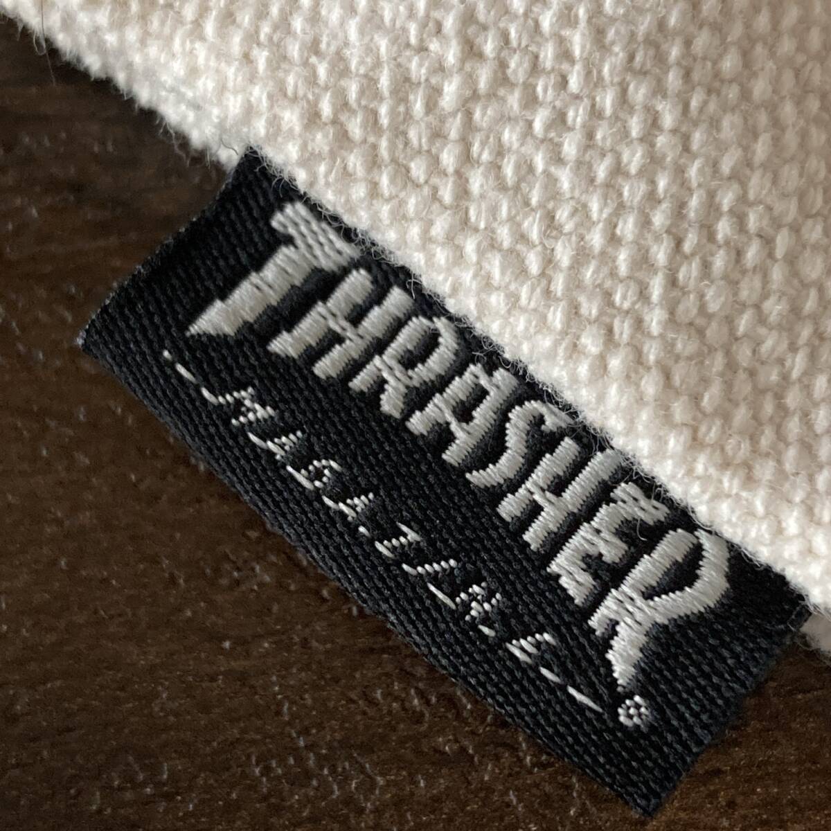 THRASHER コットンキャンバス ナップサック バッグ スラッシャーマガジン スケーター リュクサック サブバッグ USED 美品の画像5