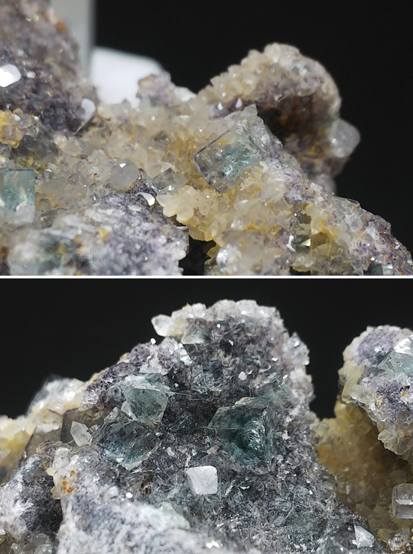 ナミビア・オコルス鉱山産 ブルーグリーン×カラーレス×細パープル フローライト＆クォーツ 蛍石＆水晶 結晶 原石 標本 約160ct 9の画像6