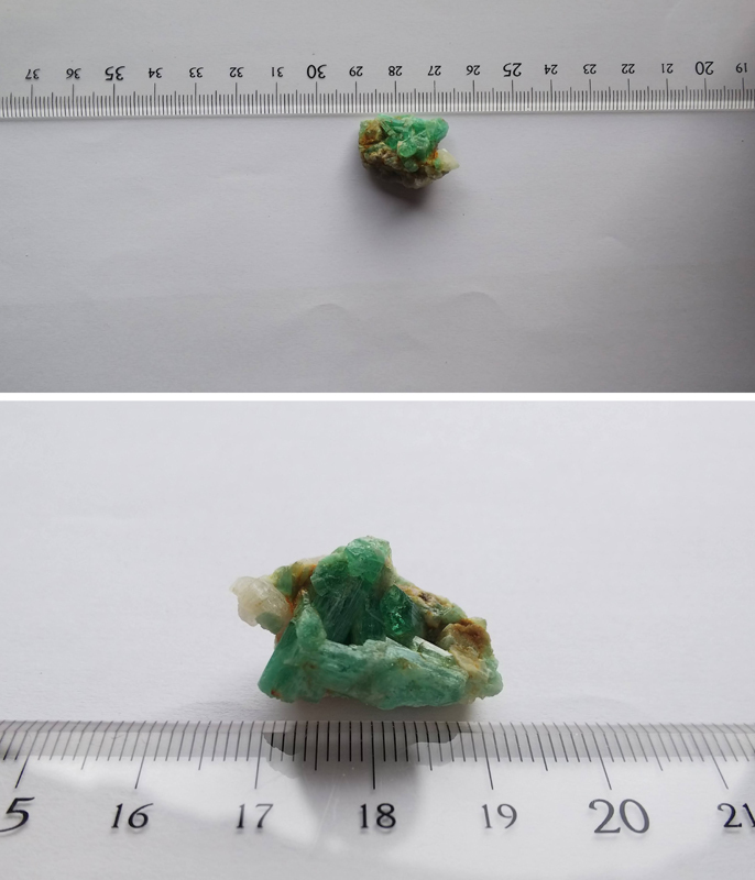 エメラルド クラスター ベリル 緑柱石 結晶 原石 標本 アフガニスタン産 約25ct 11_画像10