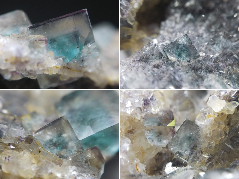ナミビア・オコルス鉱山産 ブルーグリーン×カラーレス×細パープル フローライト＆クォーツ 蛍石＆水晶 結晶 原石 標本 約160ct 9の画像3