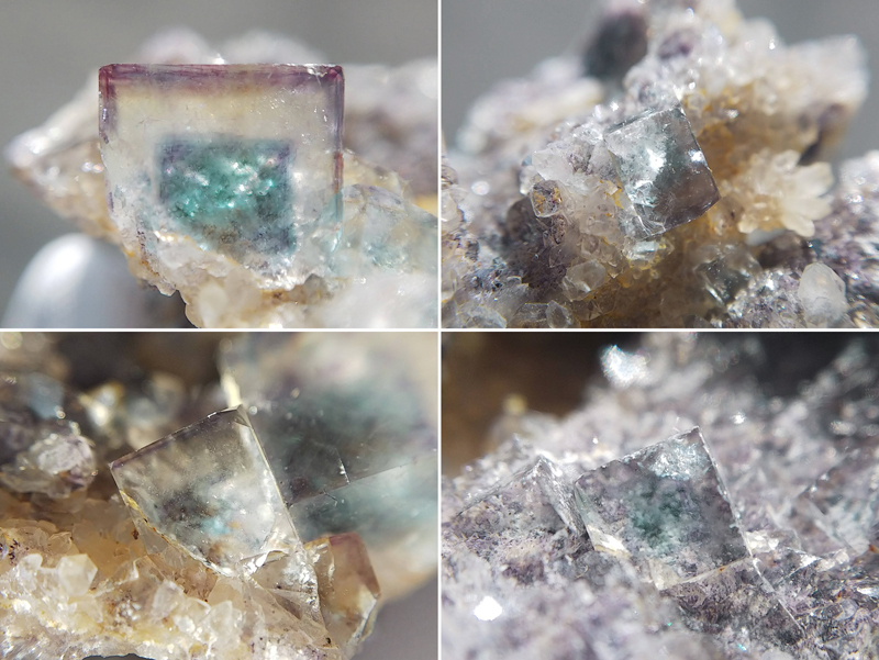 ナミビア・オコルス鉱山産 ブルーグリーン×カラーレス×細パープル フローライト＆クォーツ 蛍石＆水晶 結晶 原石 標本 約160ct 9_画像9