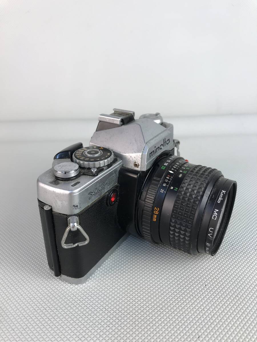 A10072○minolta ミノルタ minolta XG-E フィルムカメラ 一眼レフ 一眼カメラ レンズ MD W.ROKKOR 28mm 1:2.8 φ49 【未確認】240318_画像4