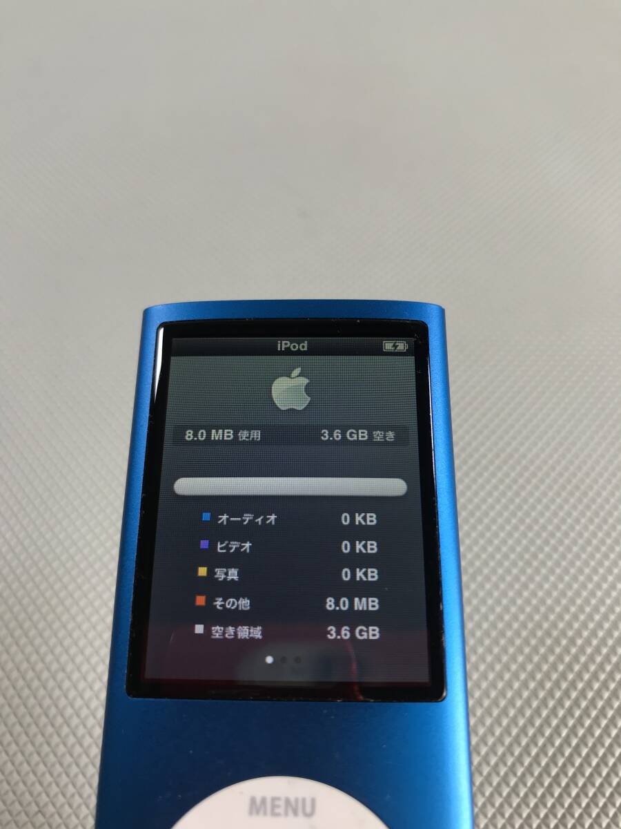 S4514◎Apple　アップル　iPod nano A1285　MB651J　再生OK【バッテリー不良】【訳アリ】　240328_画像3