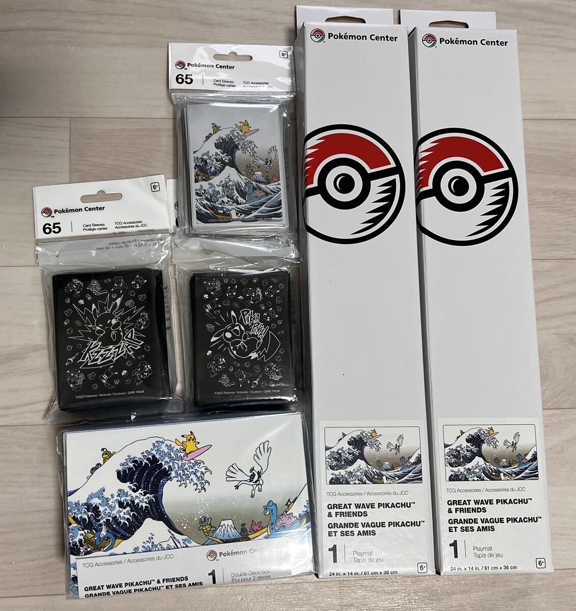 限定商品*送料無料 WCS2023 浮世絵 北斎 ピカチュウ プレイマット デッキシールド セット GREAT WAVE PIKACHU  FRIENDS ポケモンカード 横浜 海外限定