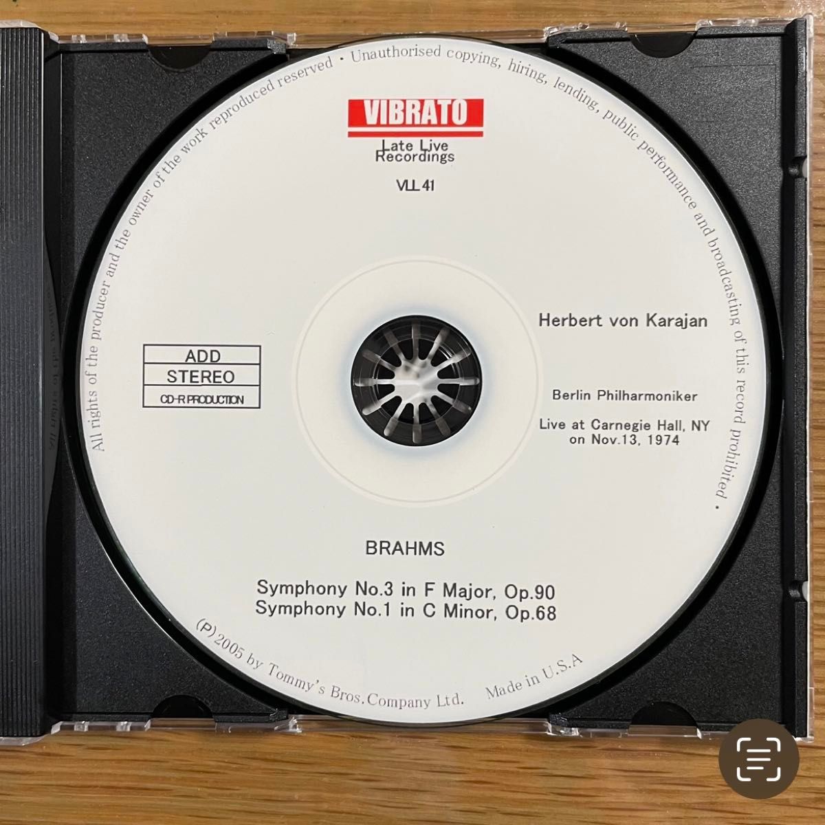 カラヤン／BPO ブラームス 交響曲全集 カーネギーホール・ライブ 1974