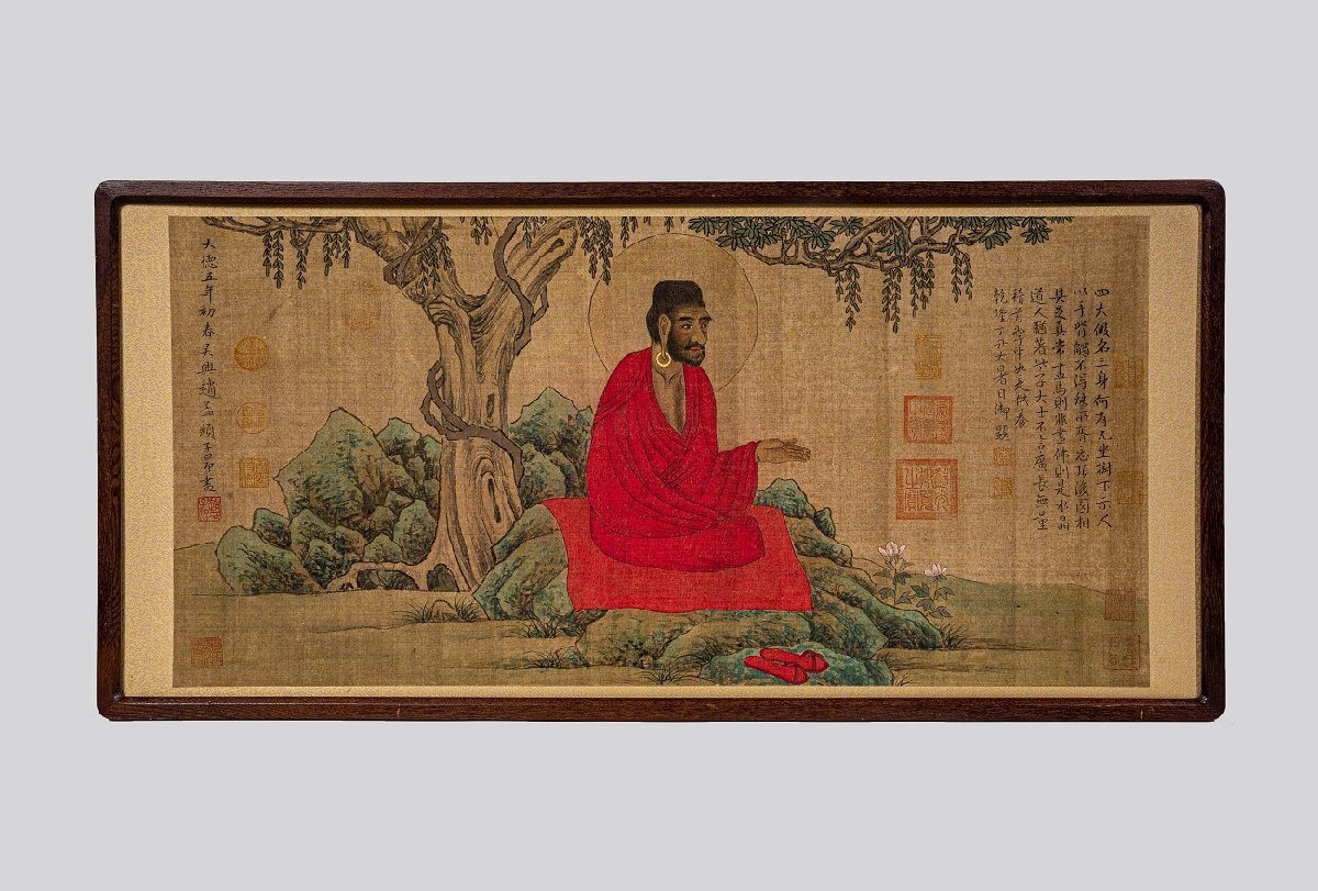 [. old .]. have Kansai auction purchase [..f] China Song era painter silk book@[ red ... map * frame ] autograph guarantee frame China . China calligraphy 0325-3LC12