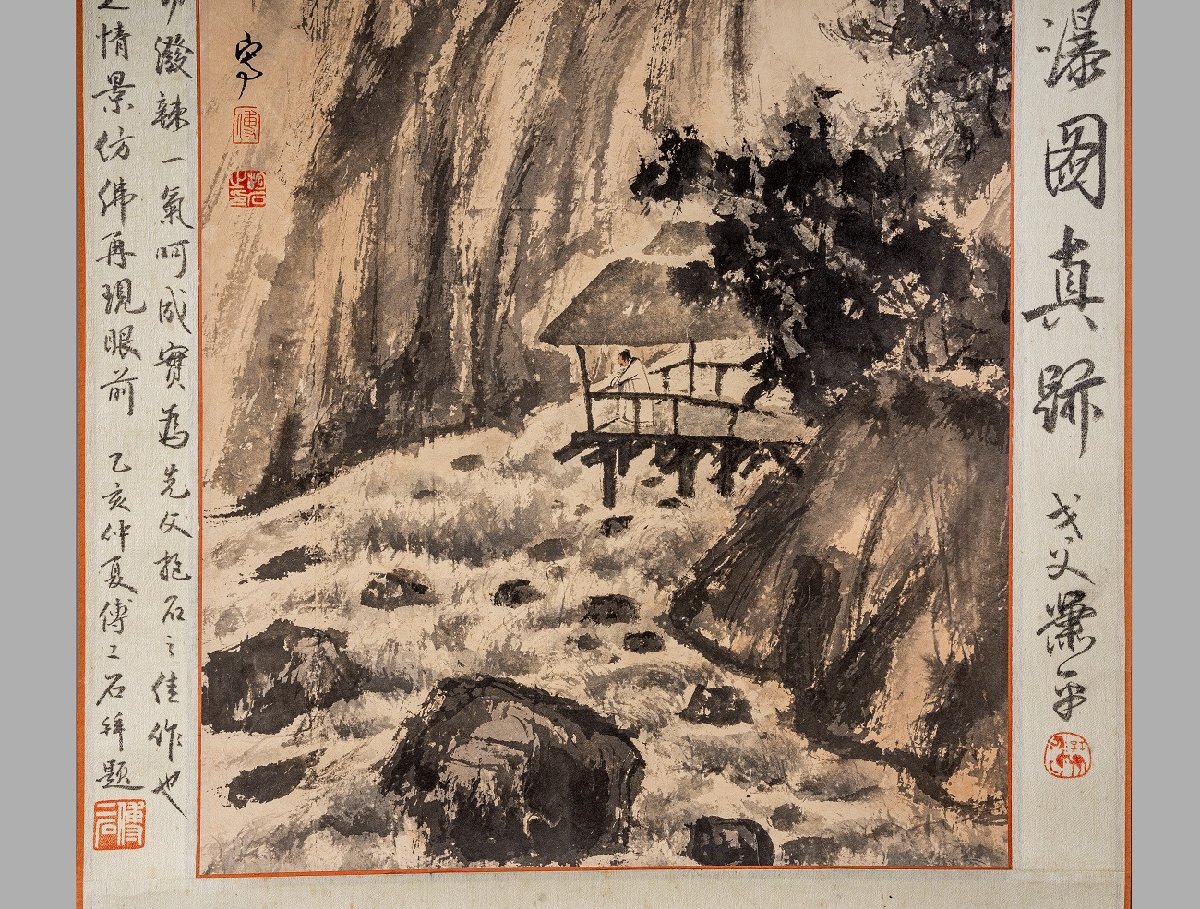 [. old .]. have Kansai auction purchase [.. stone paper ] China modern times painter paper book@[ landscape map *. axis ] autograph guarantee to coil thing China . China calligraphy 0325-12LC8