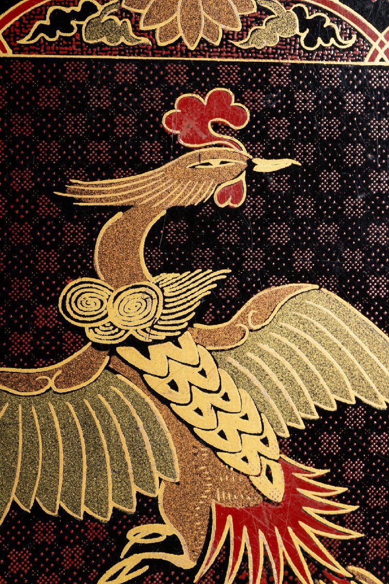 【善古堂】某有名収集家買取品 時代物 金蒔絵 鳳鳥紋文庫 書道具 非常に良い状態 骨董品 古美術 0225-77H0　_画像8