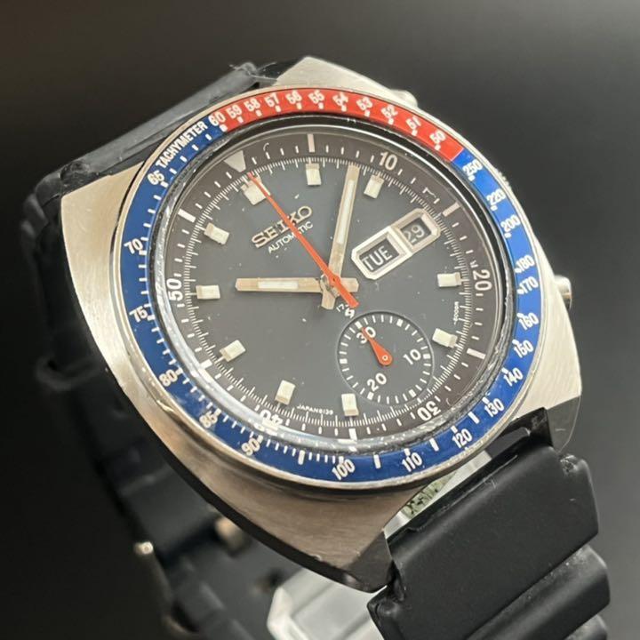 【希少】セイコー/SEIKO/スピードタイマー/6139-6005/41mm/自動巻/ペプシ赤青/メンズ腕時計/1990’s/アンティーク/海外限定/日本未発売レア_画像3