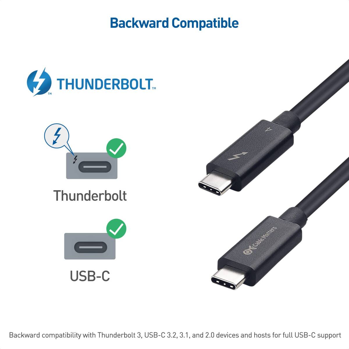【Intel Thunderbolt 認証取得】Cable Matters Thunderbolt 4 ケーブル 2m Active サンダーボルト 4ケーブル 40Gbps 100W充電 8Kビデオ_画像7