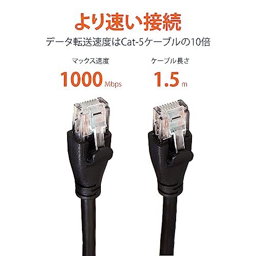 Amazonベーシック LANケーブル 1.5m RJ45 CAT6準拠 HL-001762 ブラック_画像6