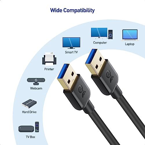 Cable Matters USB 3.0 ケーブル USB Type A オス オス ブラック 5Gbps 3m_画像4