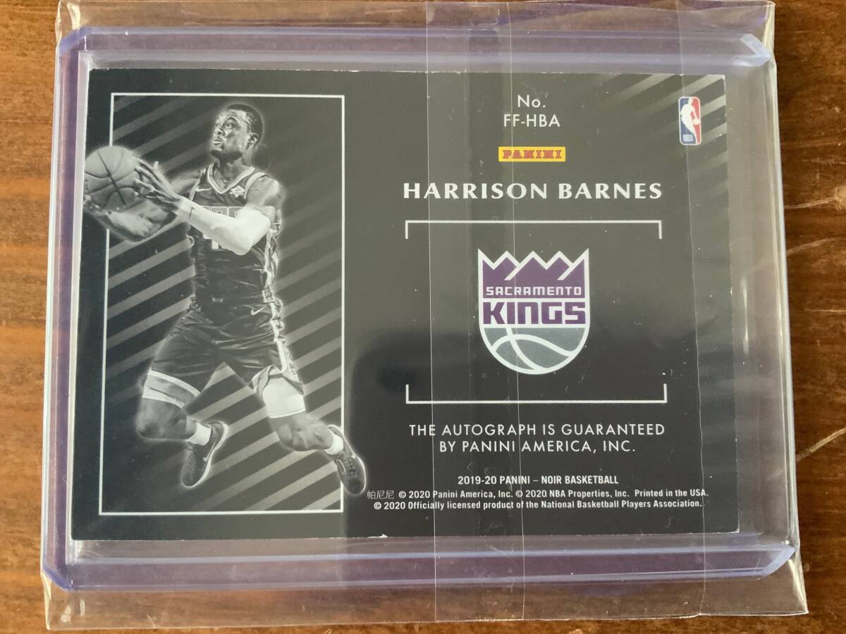 2019-20 Panini NOIR Harrison Barnes Freeze Frame Signatures Auto 99/99 RPA Kingsの画像2