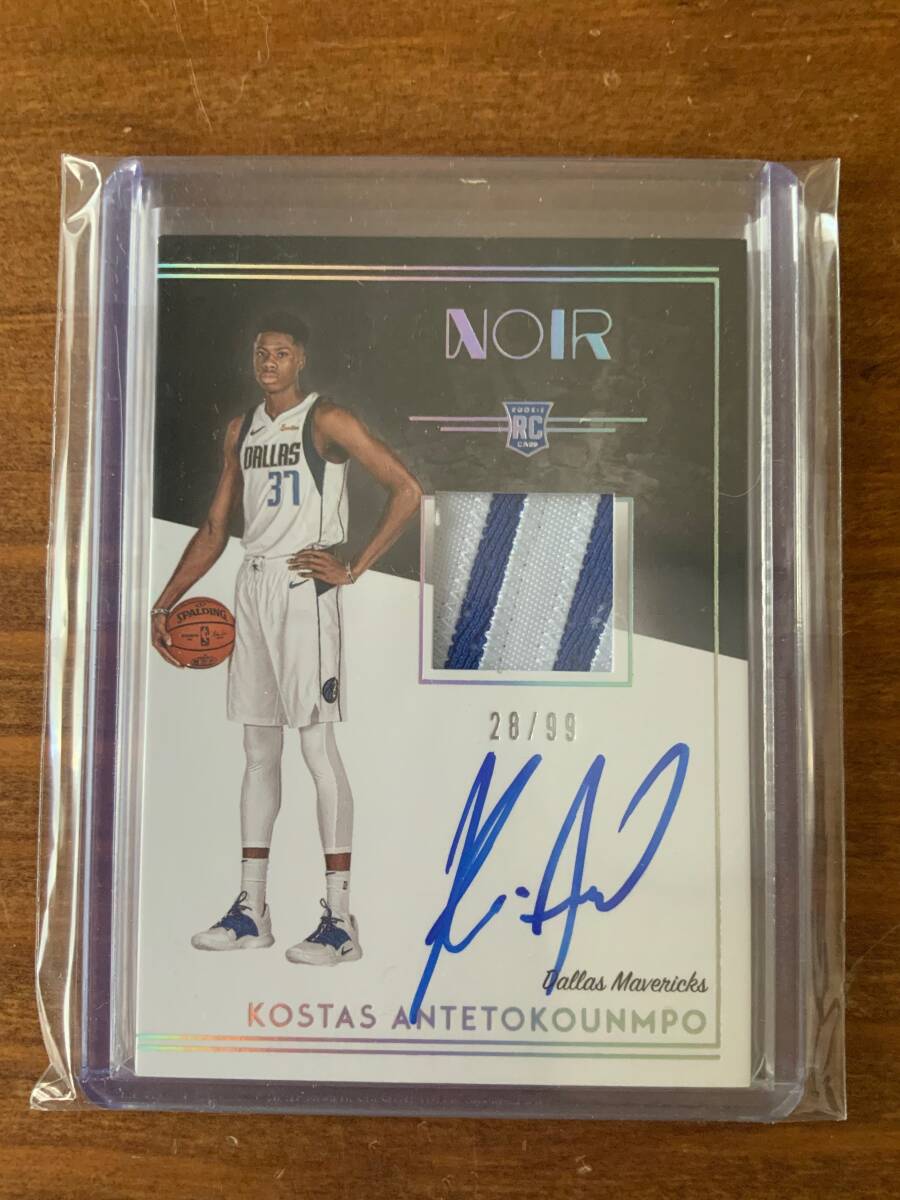 2018-19 Panini NOIR Kostas Antetokounmpo Color Rookie Patch Auto Premium 28/99 RPA Marvericks_画像1