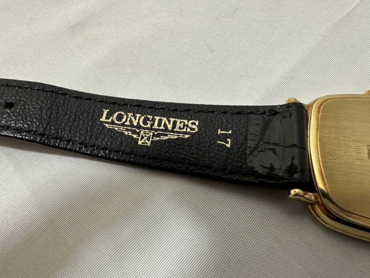 【AS 22513】1円スタート LONGINES ロンジン 金無垢 時計 18K 750刻印 ベゼルダイヤ 140 7381 総重量約24.5g 不動品 ケース劣化有 現状品_画像7