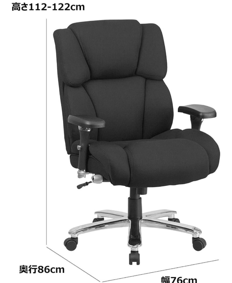 1E10z0O Flash Furniture オフィスチェア ブラック ファブリック シート 幅61cm 耐荷重181kg 