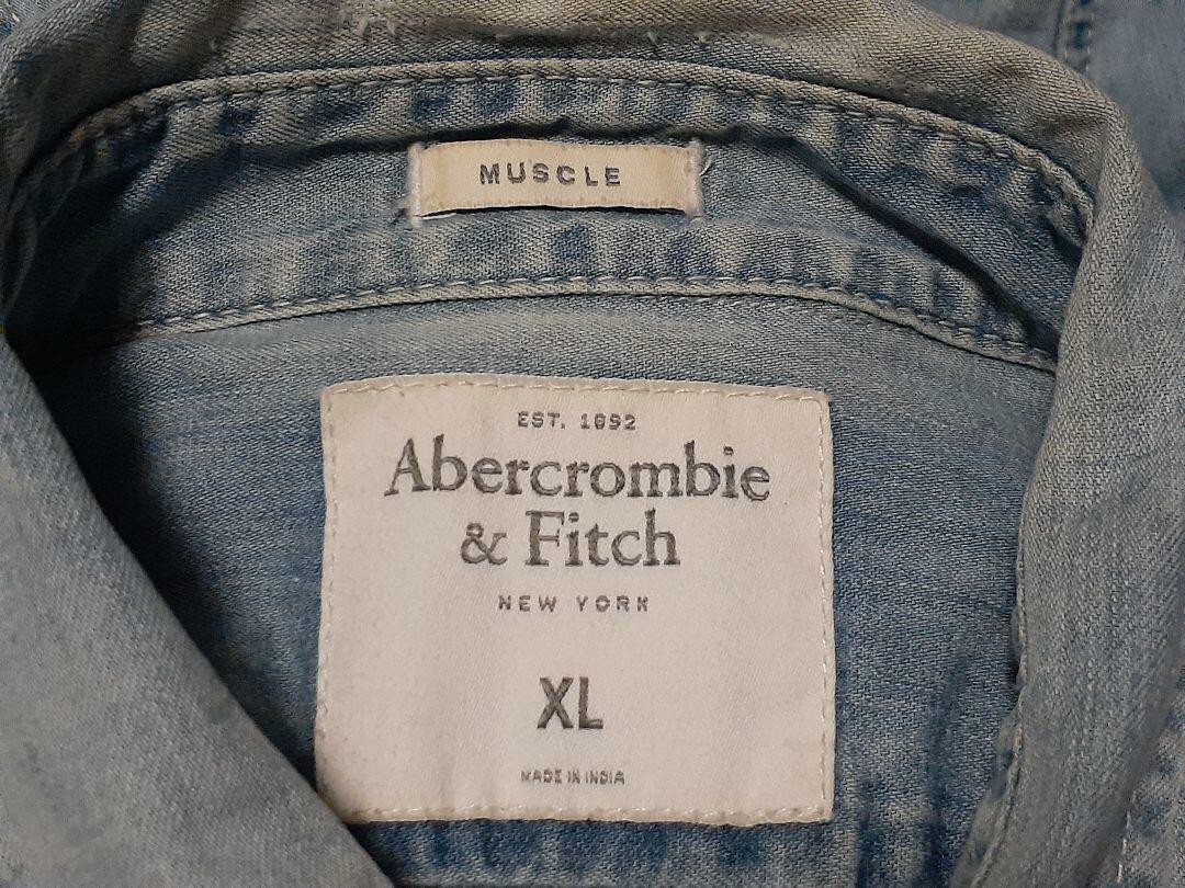 アバクロンビー&フィッチ　Abercrombie & Fitch　　デニム　長袖 ダンガリー シャツ　XLサイズ_画像5