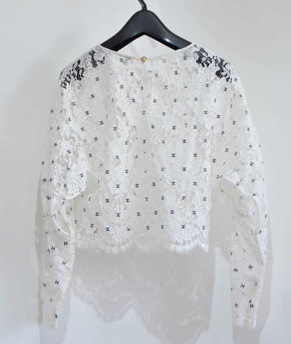 国内正規品 CHANEL シャネル ココプリント CC レース ブラウス 国内正規品 CHANEL シャネル ココプリント CC レース ブラウス