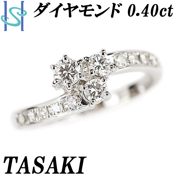 タサキ 田崎真珠 ダイヤモンド リング 0.40ct Pt900 ブランド TASAKI 送料無料 美品 中古 SH105841_画像1